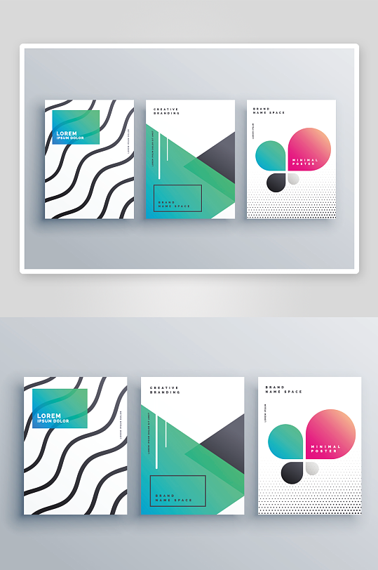 矢量抽象画册封面模板-众图网