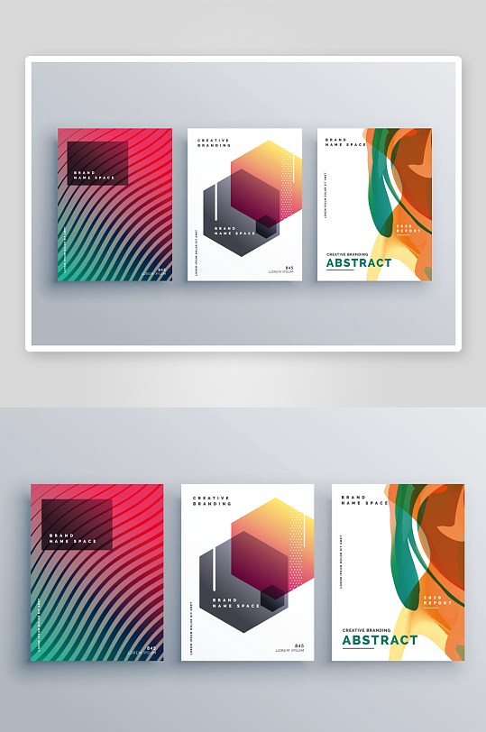 矢量抽象画册封面模板-众图网