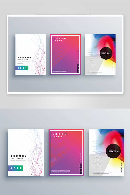 矢量抽象画册封面模板-众图网
