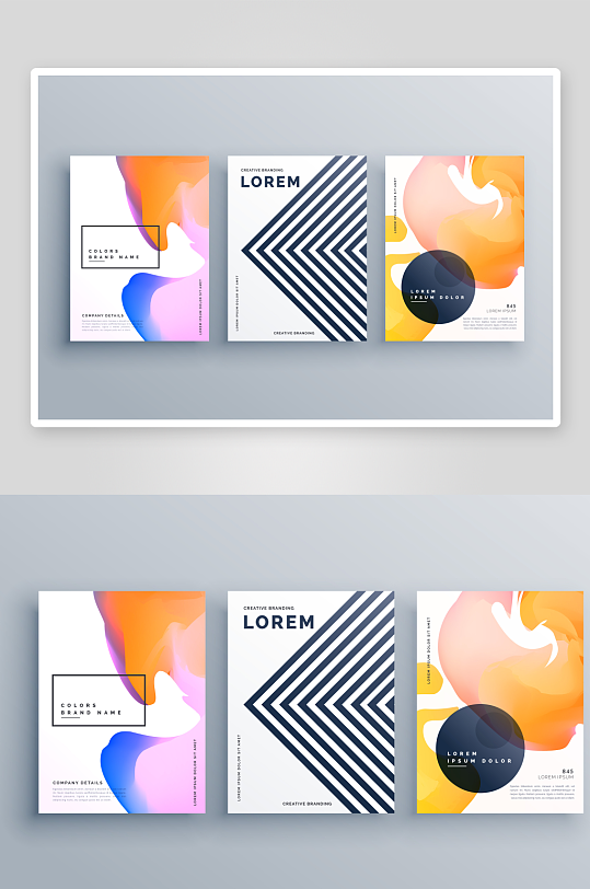 矢量抽象画册封面模板-众图网