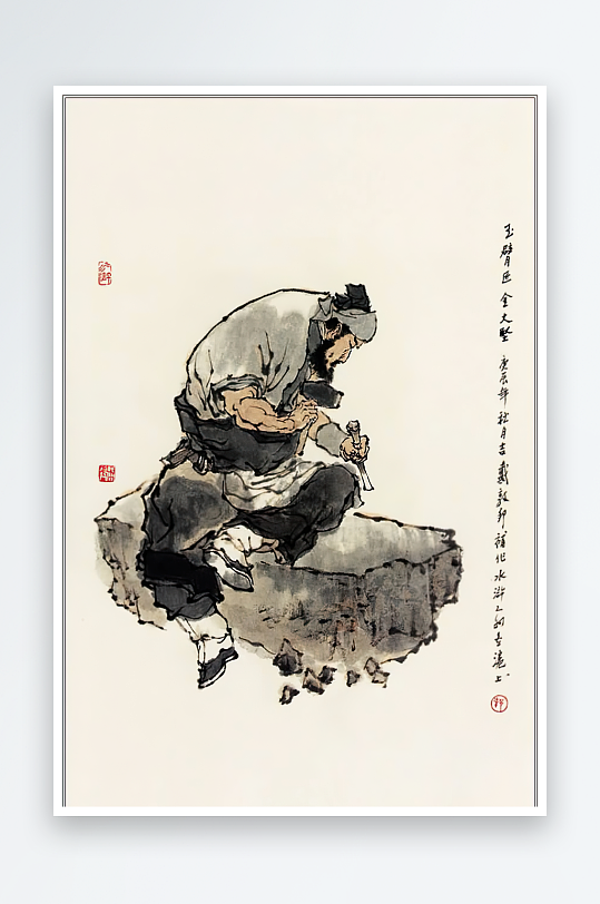 高清水浒人物中式装饰画-众图网