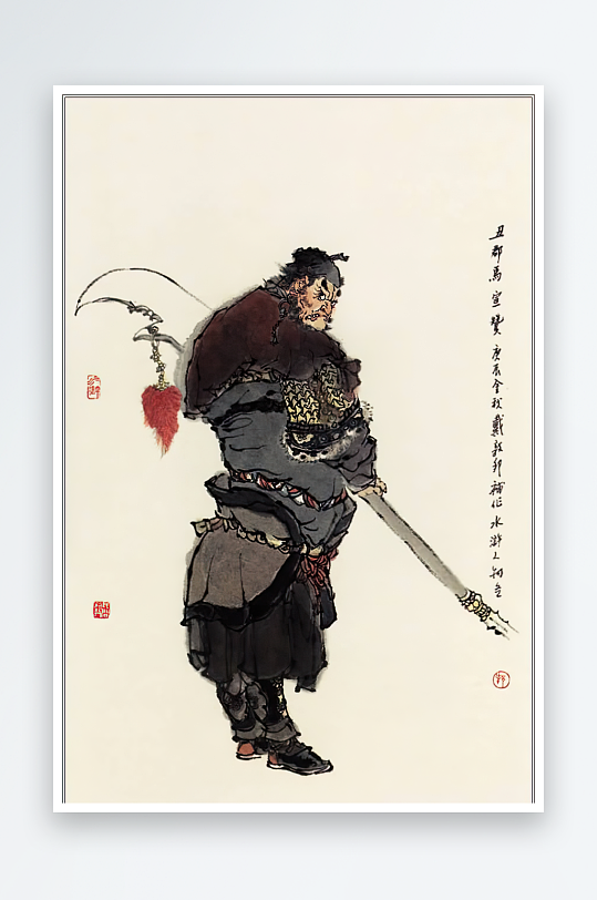 高清水浒人物中式装饰画-众图网
