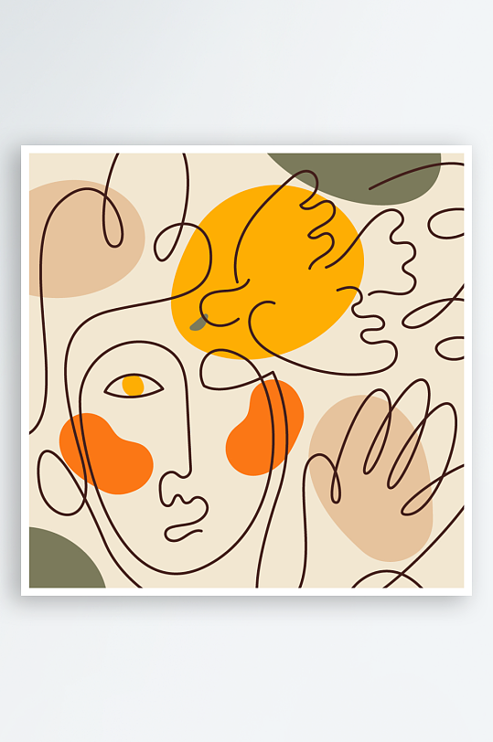 创意矢量抽象装饰画-众图网