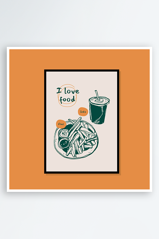 创意矢量食物装饰画-众图网