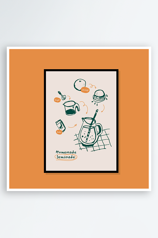 创意矢量食物装饰画-众图网