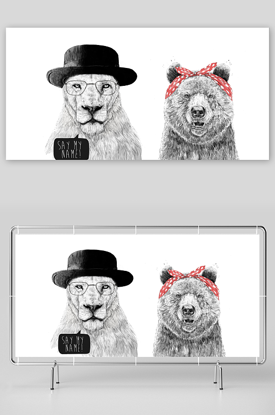 创意高清动物装饰画-众图网