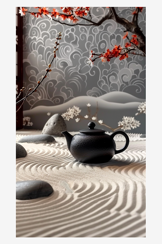 典雅茶壶茶艺场景-众图网
