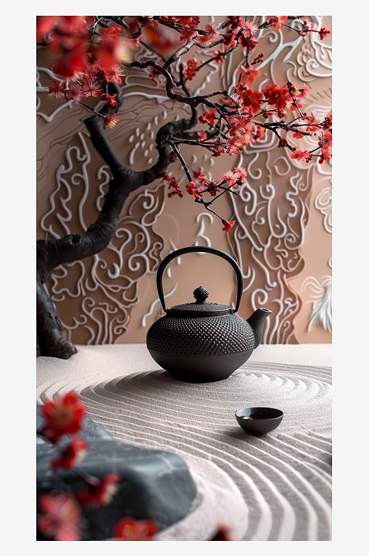 典雅茶壶茶艺场景-众图网