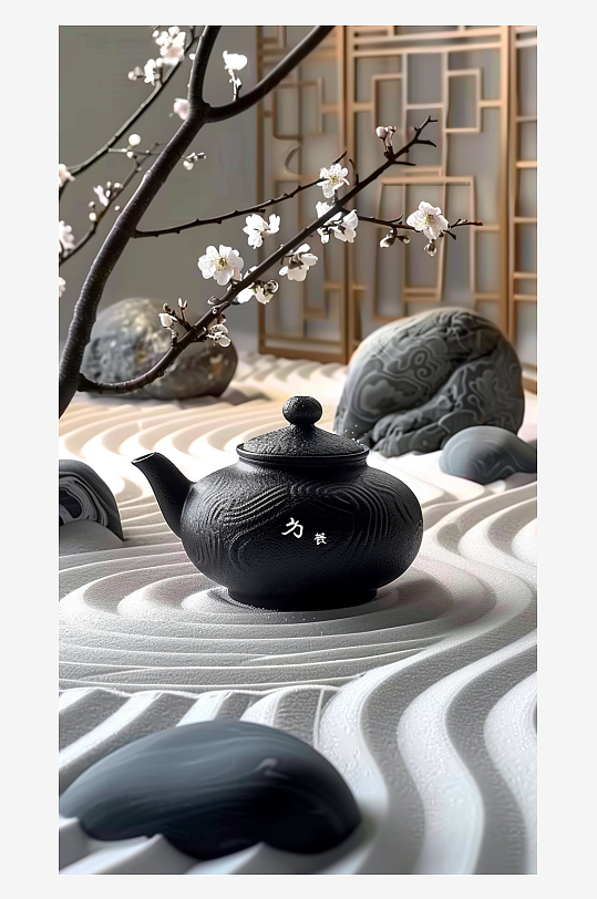 典雅茶壶茶艺场景-众图网