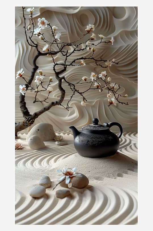 典雅茶壶茶艺场景-众图网