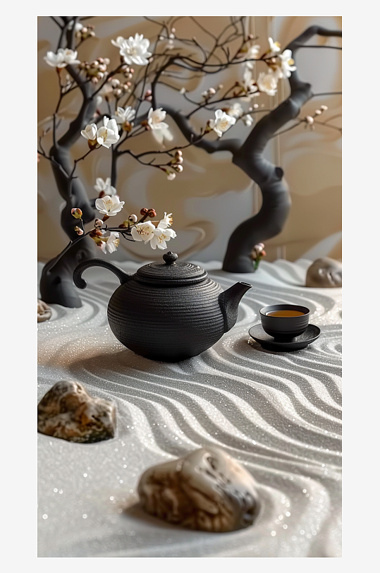 典雅茶壶茶艺场景-众图网