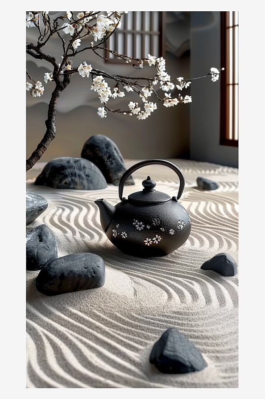 典雅茶壶茶艺场景-众图网