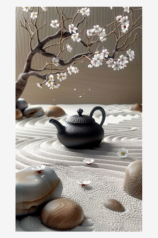 典雅茶壶茶艺场景-众图网