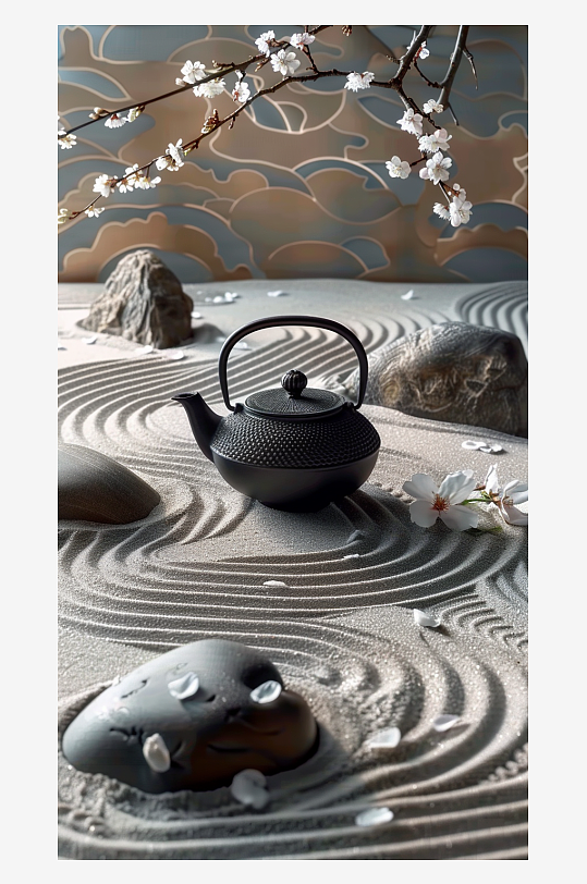 典雅茶壶茶艺场景-众图网