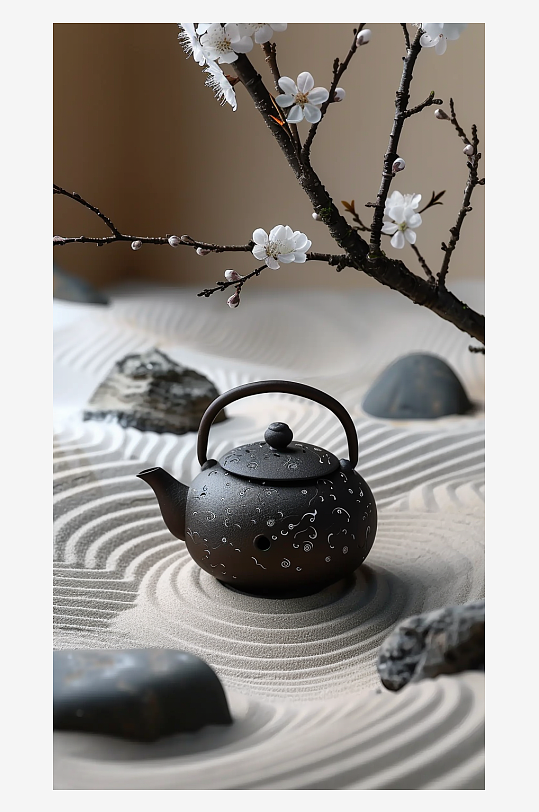 典雅茶壶茶艺场景-众图网