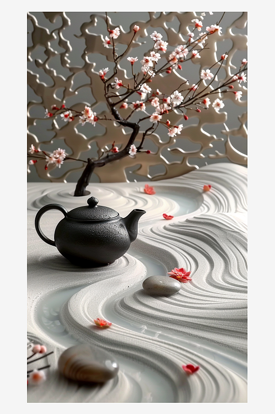 典雅茶壶茶艺场景-众图网