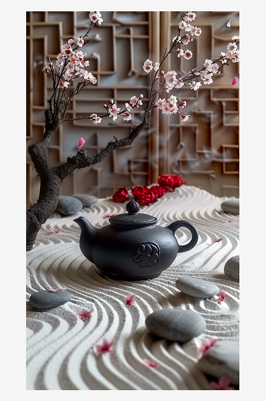 典雅茶壶茶艺场景-众图网