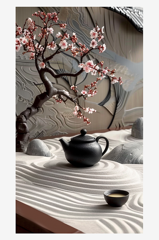 典雅茶壶茶艺场景-众图网