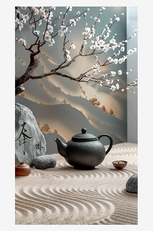 典雅茶壶茶艺场景-众图网