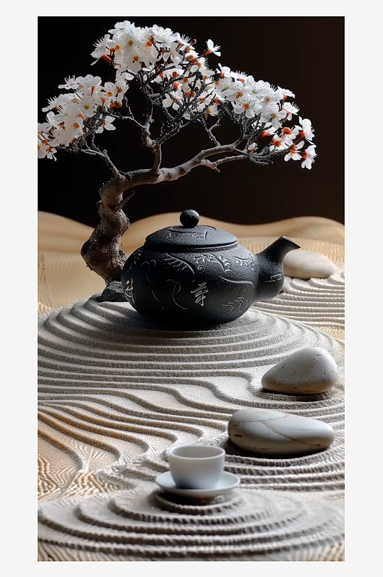 典雅茶壶茶艺场景-众图网