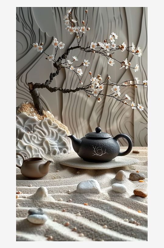 典雅茶壶茶艺场景-众图网