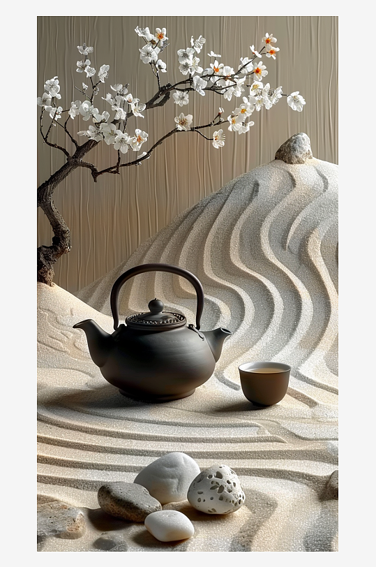 典雅茶壶茶艺场景-众图网
