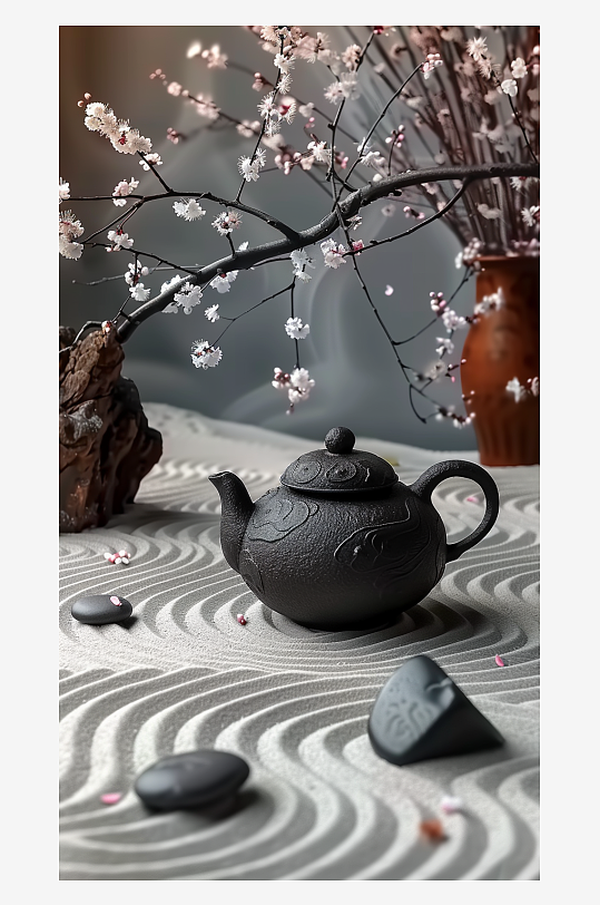 典雅茶壶茶艺场景-众图网