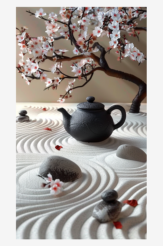 典雅茶壶茶艺场景-众图网