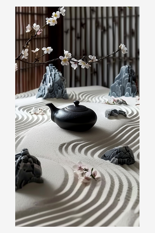 典雅茶壶茶艺场景-众图网