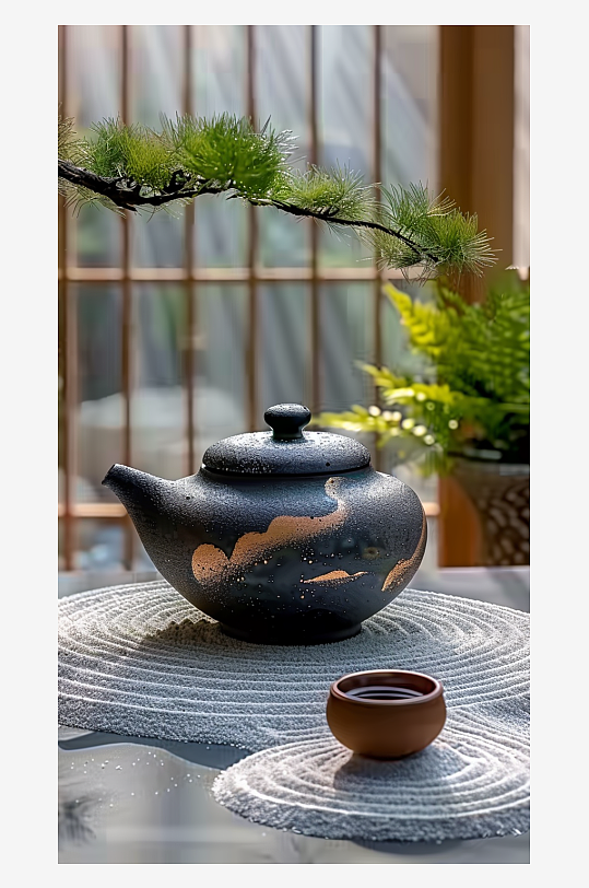 典雅茶壶茶艺场景-众图网