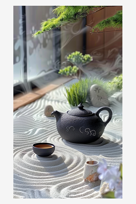 典雅茶壶茶艺场景-众图网
