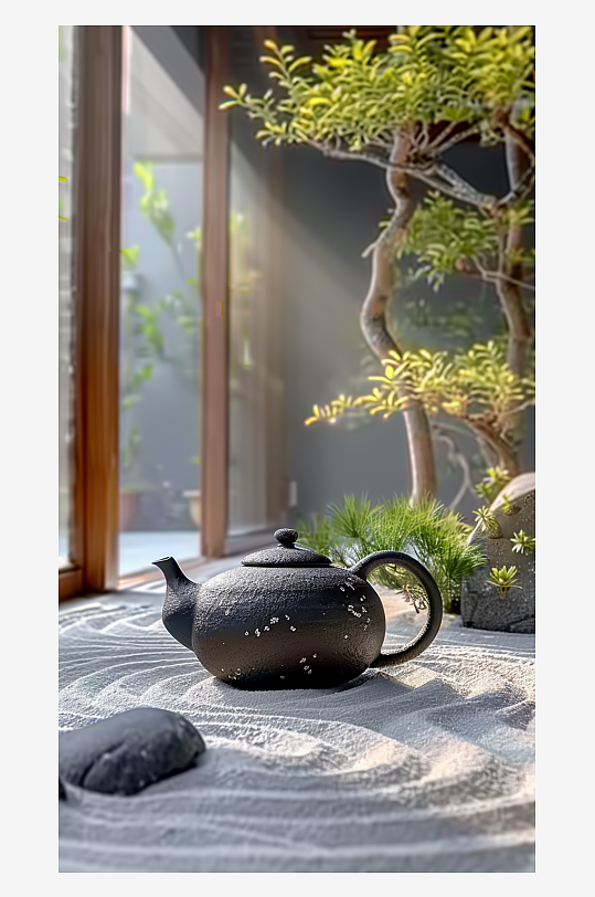 典雅茶壶茶艺场景-众图网