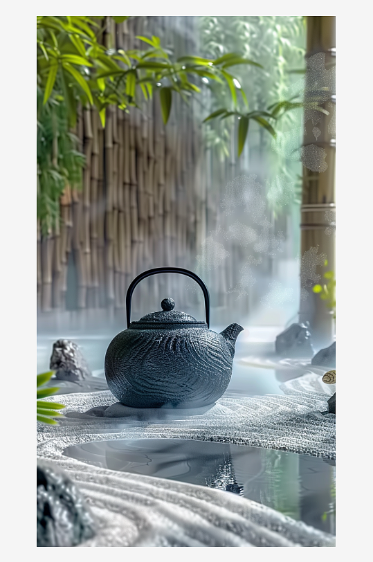 典雅茶壶茶艺场景-众图网