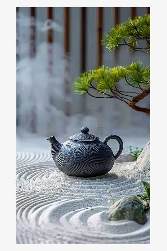 典雅茶壶茶艺场景-众图网