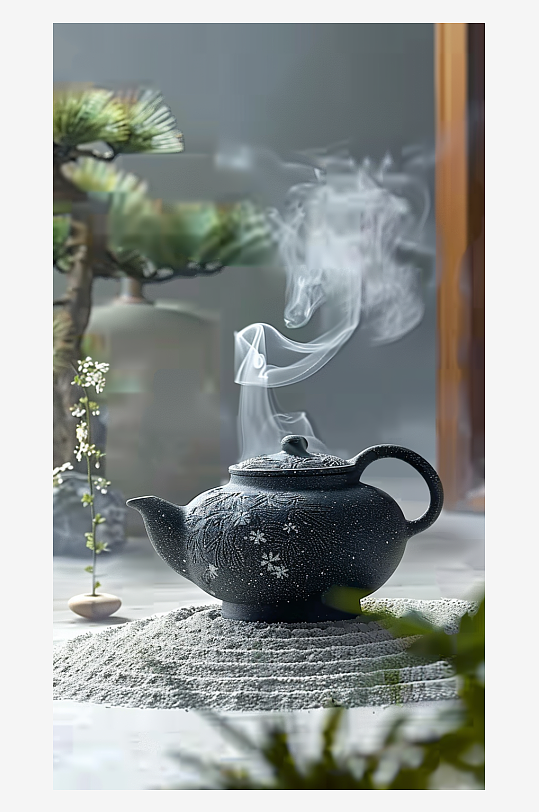 典雅茶壶茶艺场景-众图网
