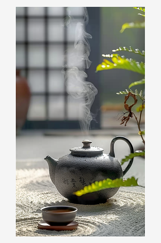 典雅茶壶茶艺场景-众图网