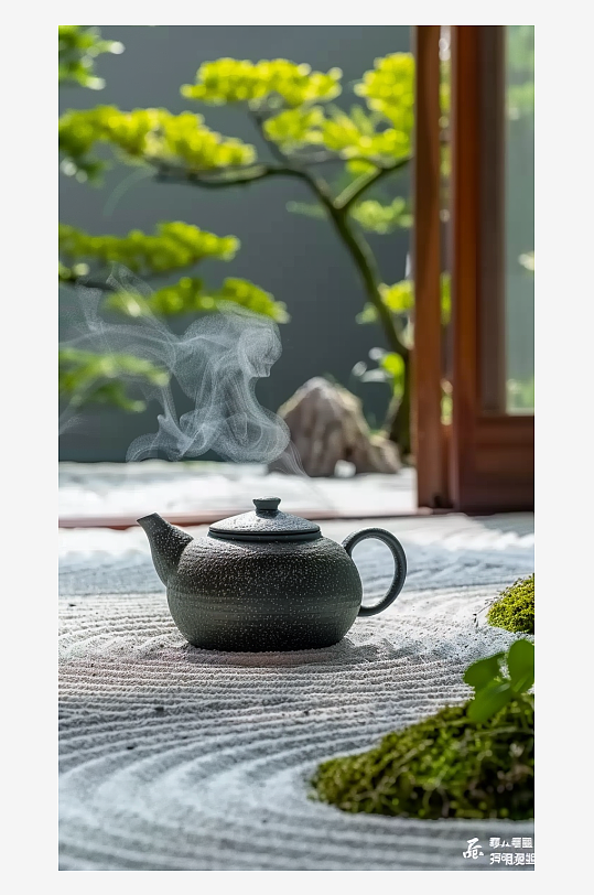 典雅茶壶茶艺场景-众图网