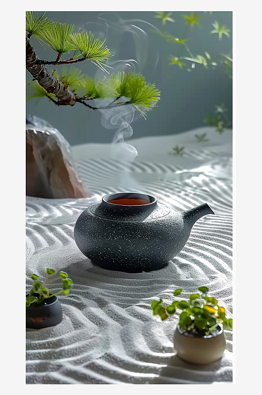 典雅茶壶茶艺场景-众图网