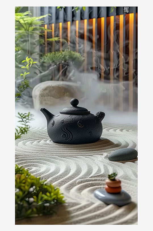 典雅茶壶茶艺场景-众图网