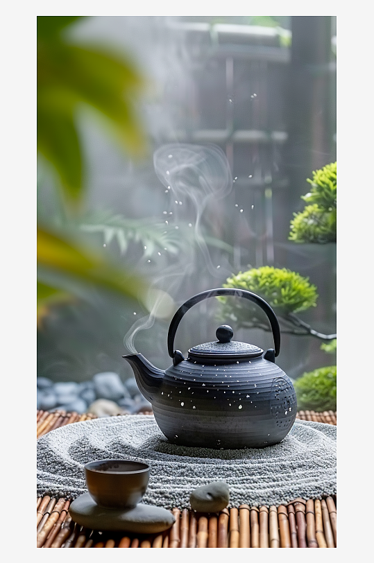 典雅茶壶茶艺场景-众图网