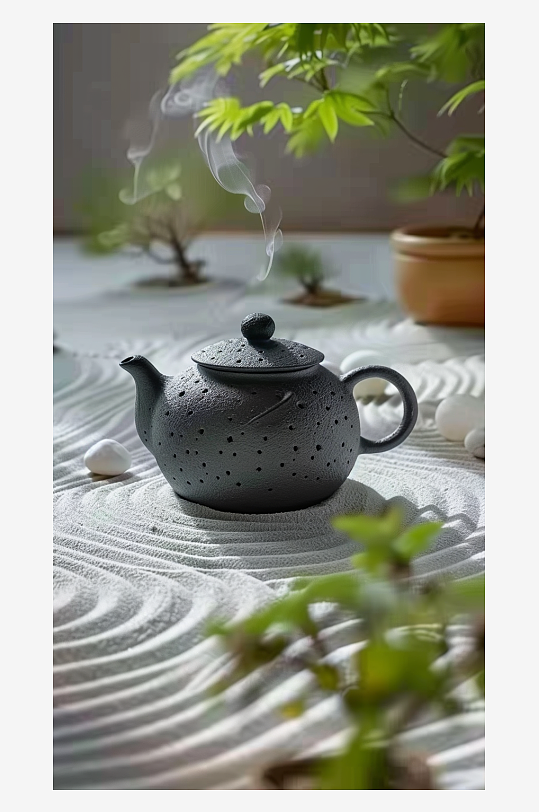 典雅茶壶茶艺场景-众图网