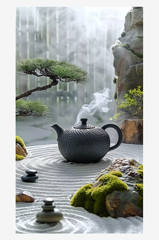 典雅茶壶茶艺场景-众图网