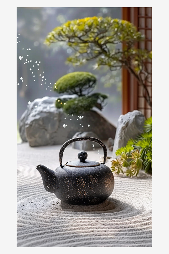 典雅茶壶茶艺场景-众图网