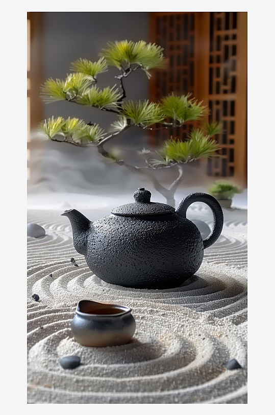 典雅茶壶茶艺场景-众图网