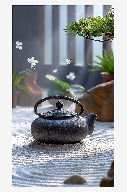 典雅茶壶茶艺场景-众图网