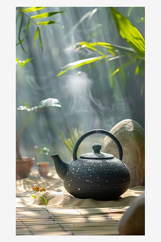 典雅茶壶茶艺场景-众图网