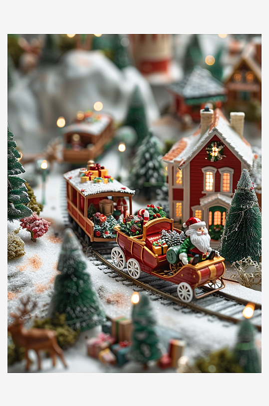 坐着雪橇的圣诞老人-众图网