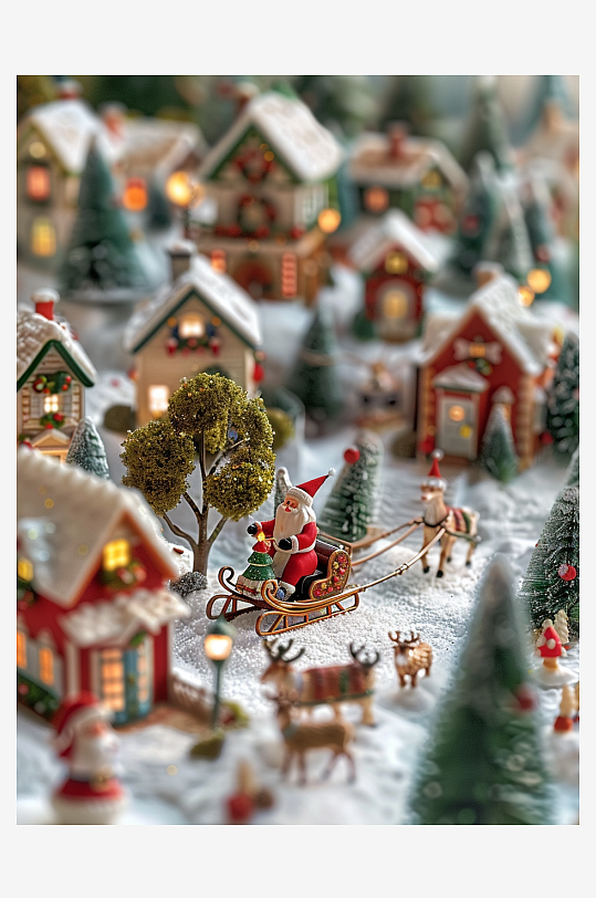 坐着雪橇的圣诞老人-众图网