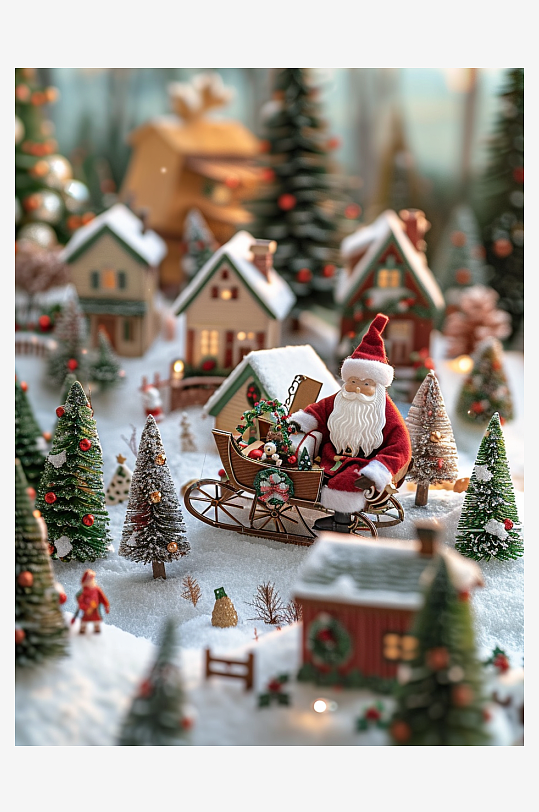 坐着雪橇的圣诞老人-众图网