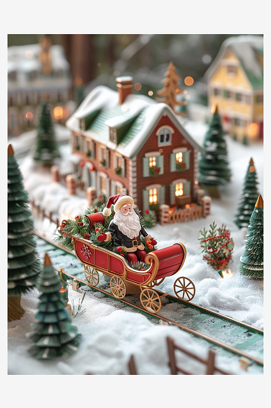 坐着雪橇的圣诞老人-众图网